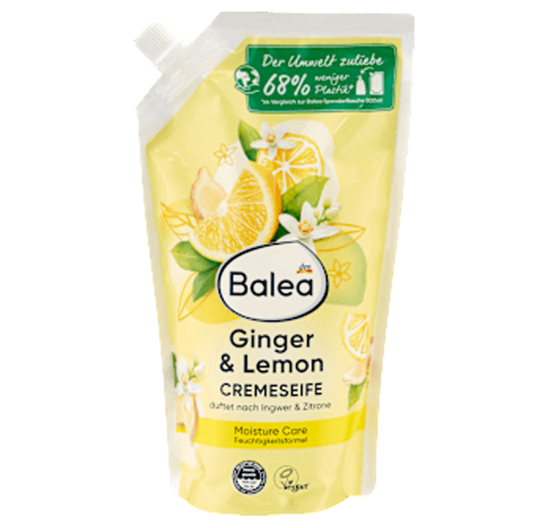 Ανταλλακτικο υγρού σαπουνιού με τζίντζερ και λεμόνι, 500 ml